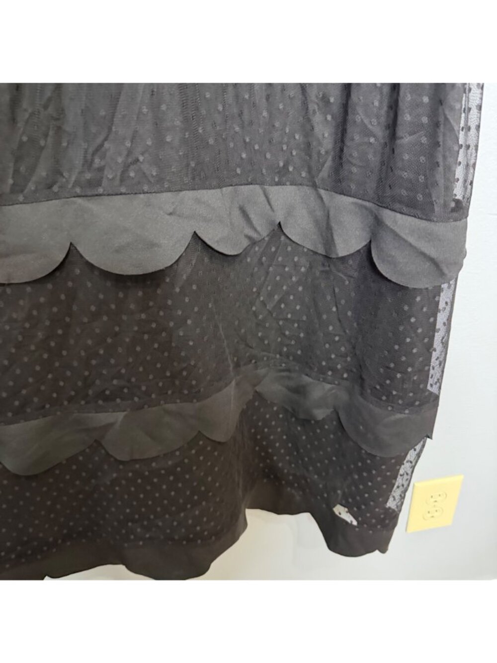 ELOQUII black scallop trim collared sheer overlay dress size 26 - Picture 8 of 8